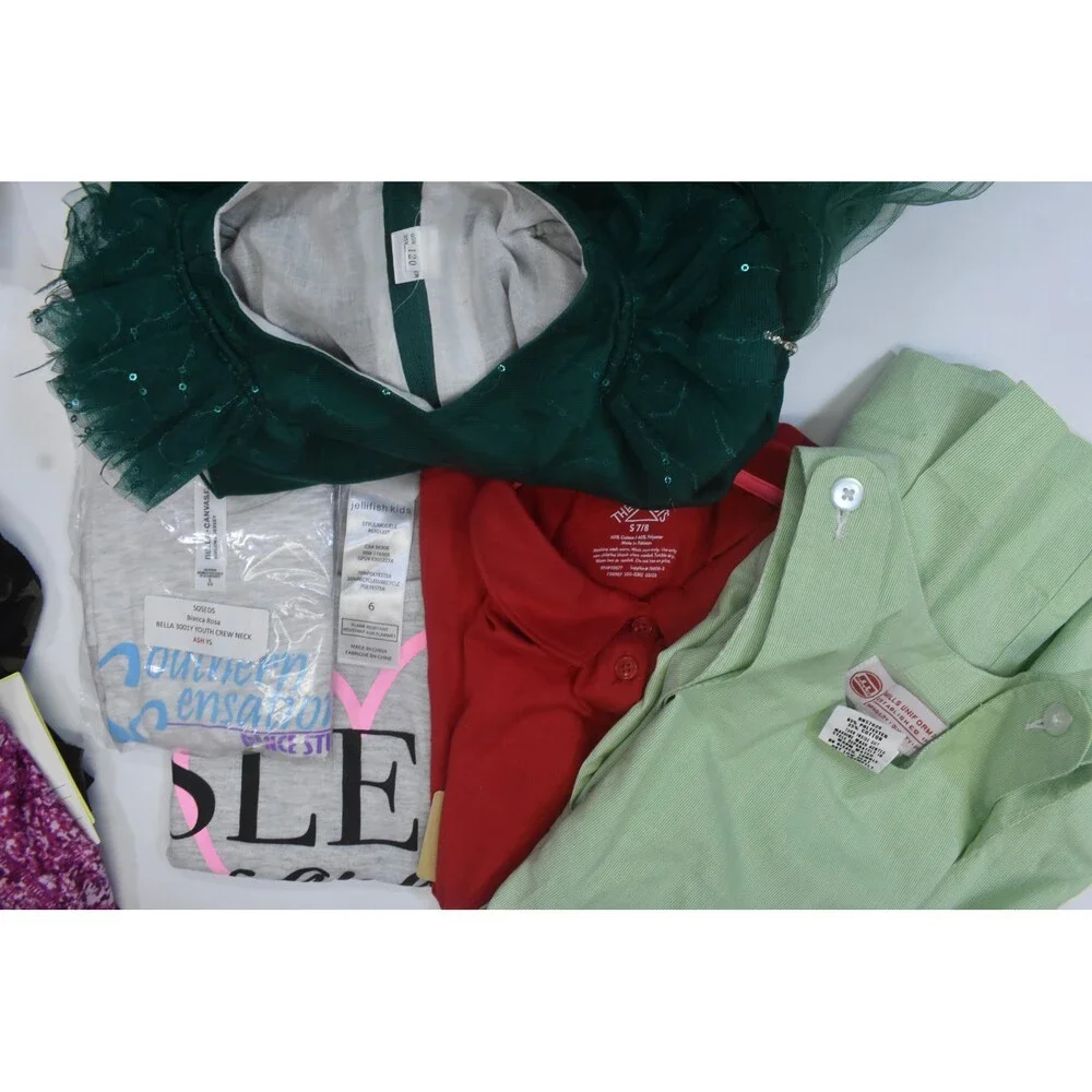 Wholesale Bulk Lot Of 14 Girls Size Small 6/7 Mixed Season Tops Bottoms Dresses